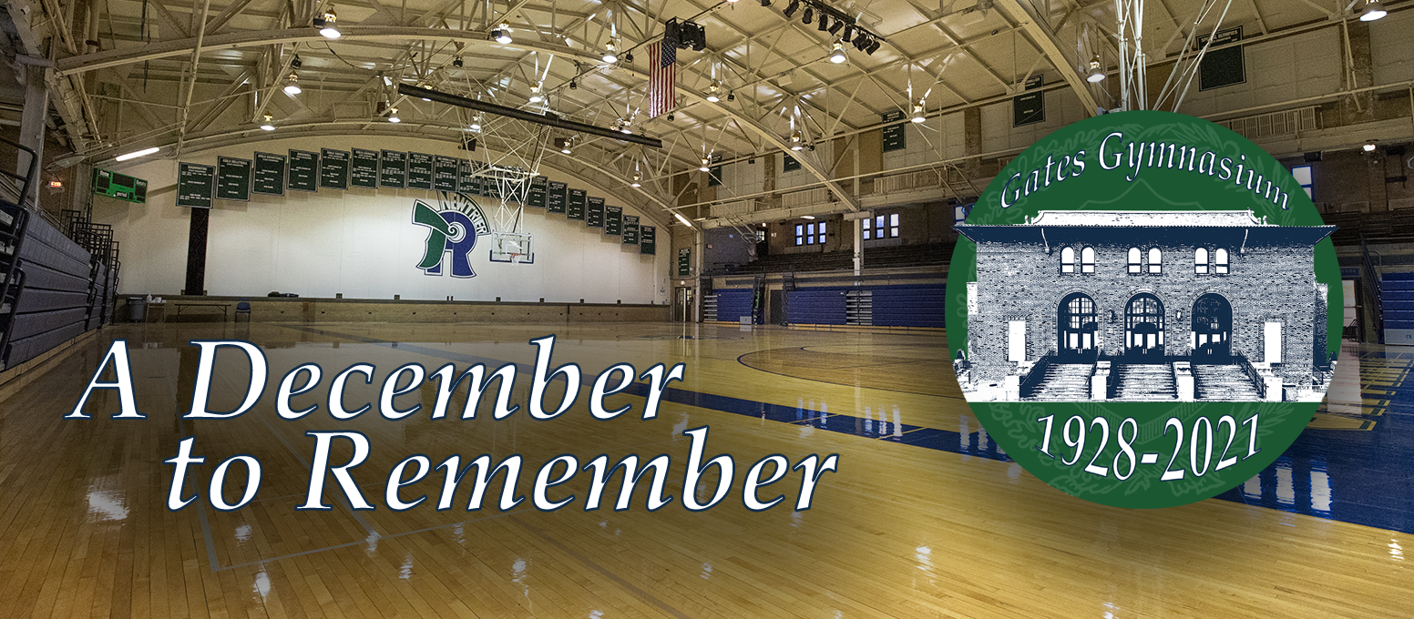 Gates Gym indoor shot with text that says a December to Remember